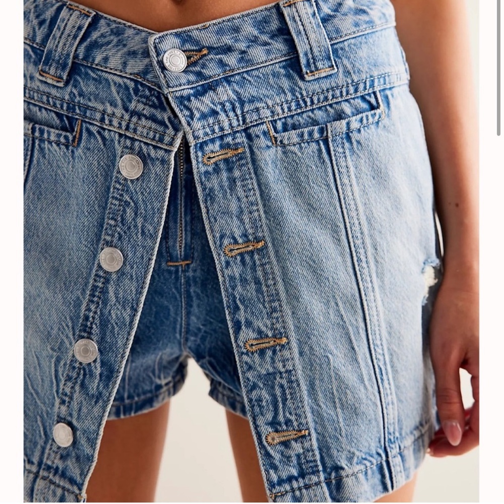 free people denim skort